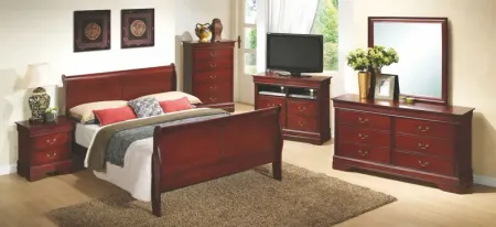 Rossie 5-Drawer Bedroom Chest in Cherry by Glory Furniture