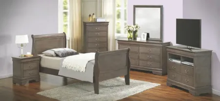 Rossie 5-Drawer Bedroom Chest in Gray by Glory Furniture