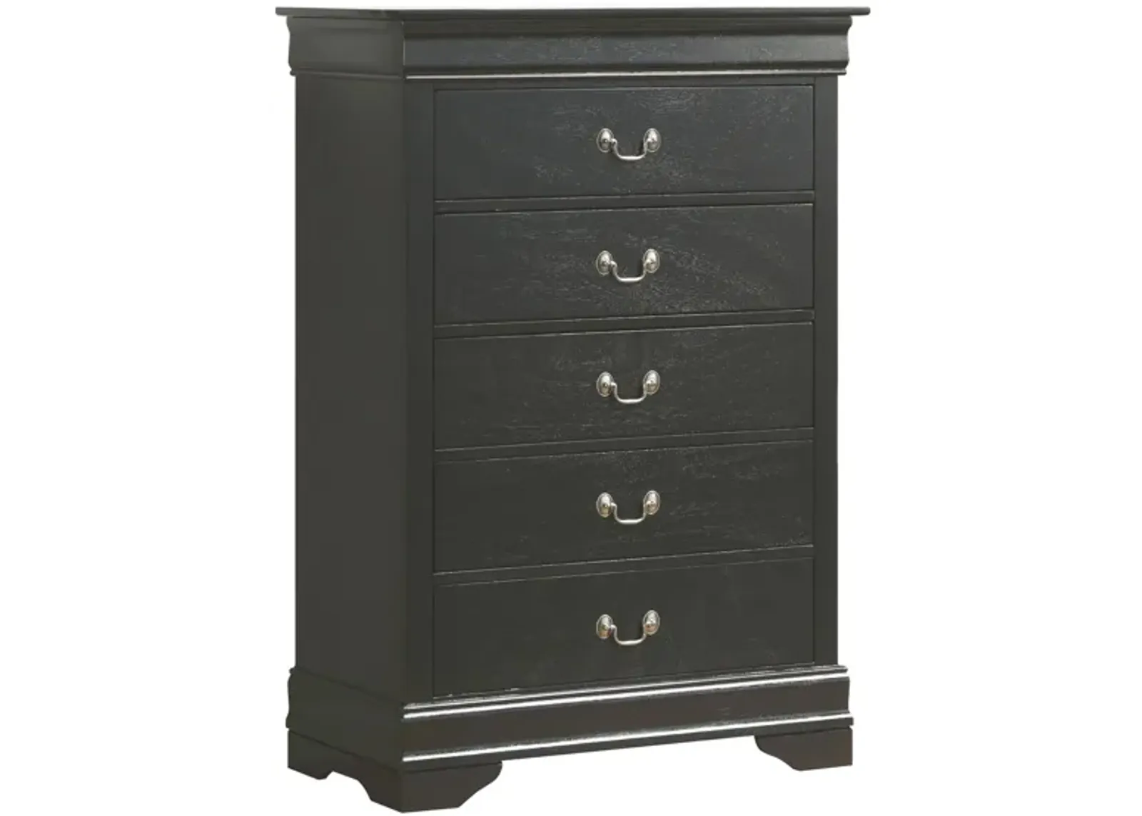 Rossie 5-Drawer Bedroom Chest in Black by Glory Furniture