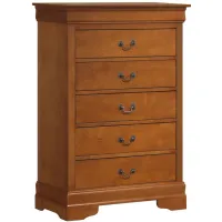 Rossie 5-Drawer Bedroom Chest in Oak by Glory Furniture