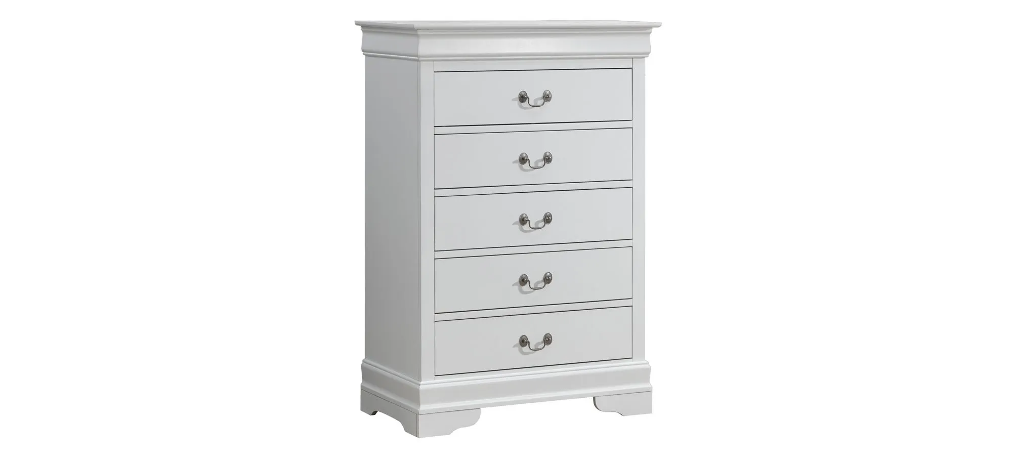 Rossie 5-Drawer Bedroom Chest in White by Glory Furniture