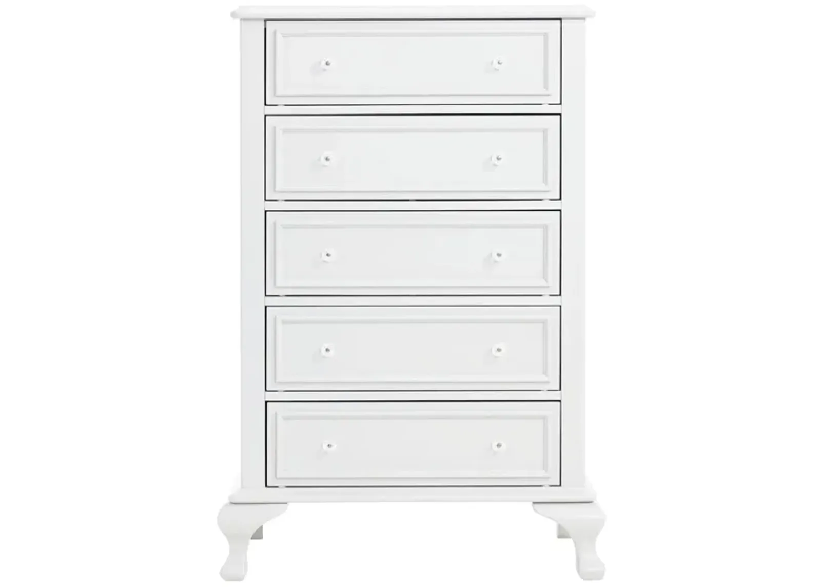 Jenna 5 Drawer Chest in White by Elements International Group