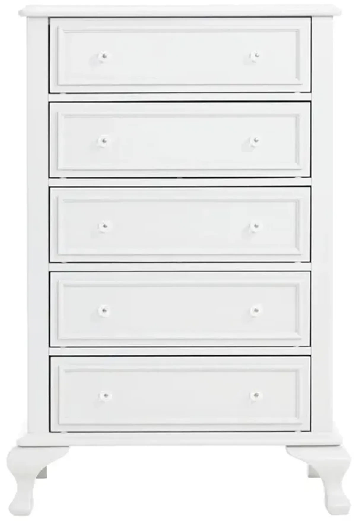 Jenna 5 Drawer Chest in White by Elements International Group