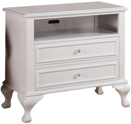 Jenna 2 Drawer Media Chest in White by Elements International Group