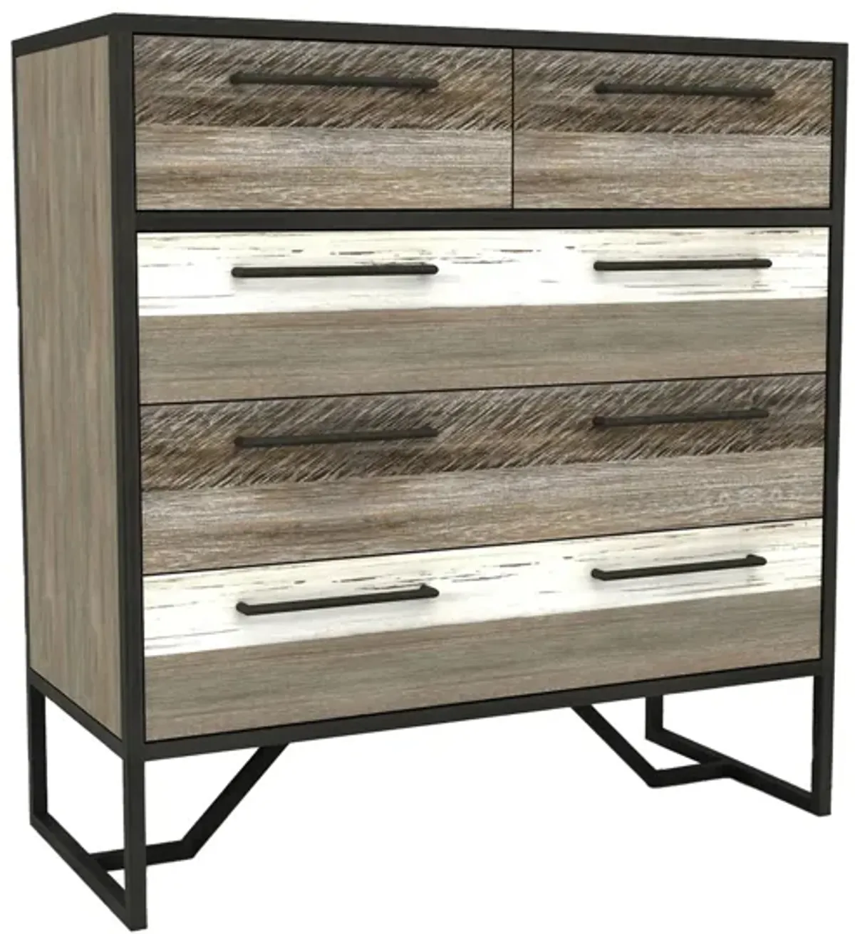 Metro Havana 5-Drawer Chest in Brown, White by LH Imports Ltd