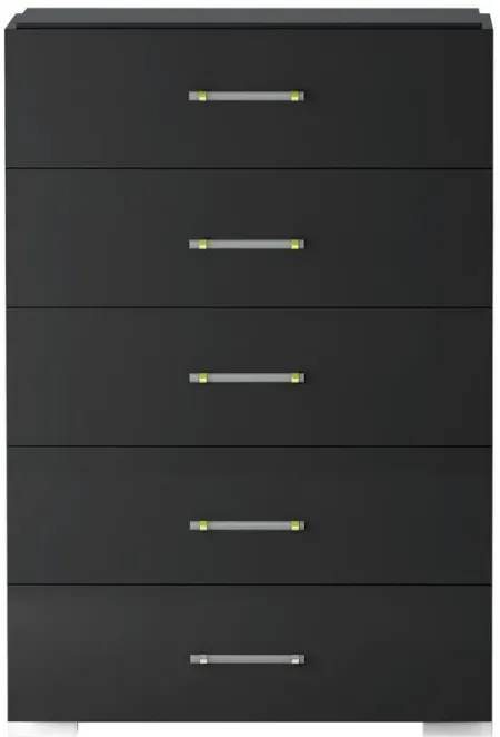Florence Bedroom Chest in Gloss Black by Chintaly Imports