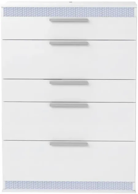 Moscow Bedroom Chest in Gloss White by Chintaly Imports