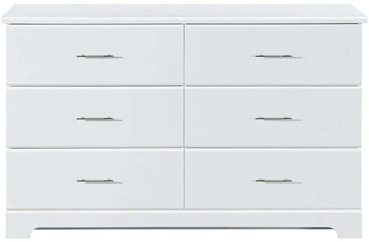 Brooks 6 Drawer Dresser in White by Bellanest