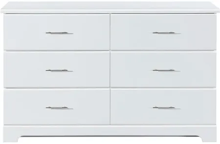Brooks 6 Drawer Dresser in White by Bellanest