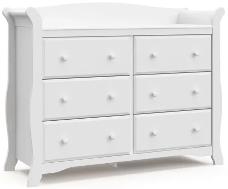Aval 6-Drawer Dresser in White by Bellanest