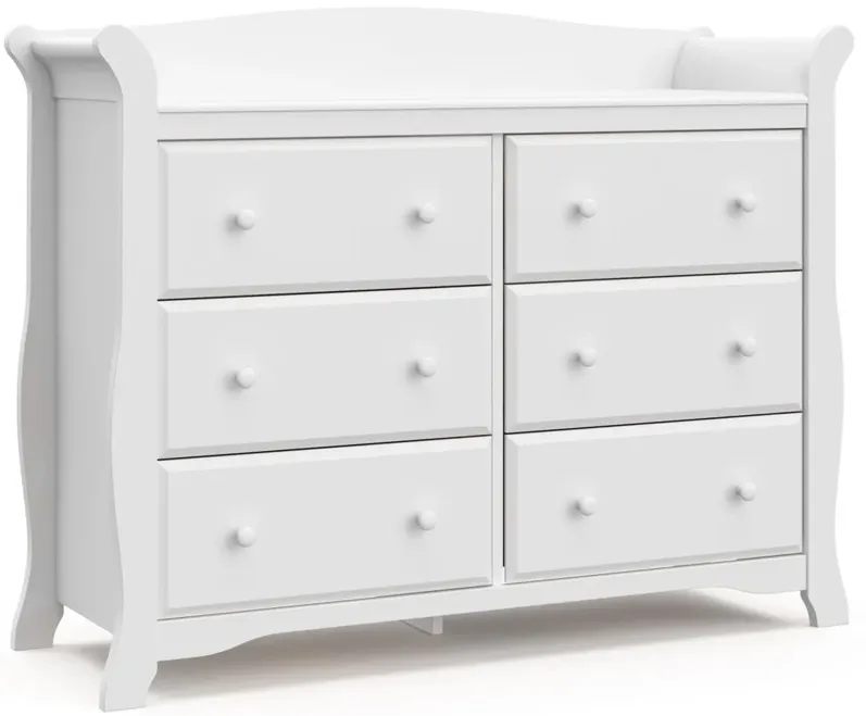 Aval 6-Drawer Dresser in White by Bellanest