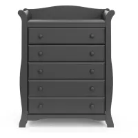 Aval 5-Drawer Chest in Gray by Bellanest