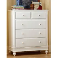 Lake House 5 Drawer Chest in White by Hillsdale Furniture