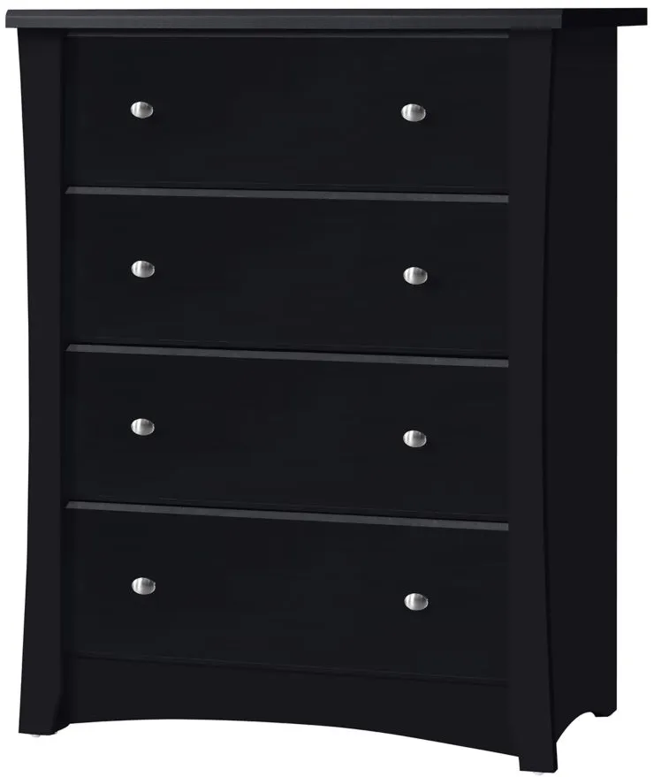 Crest 4 Drawer Chest in Black by Bellanest