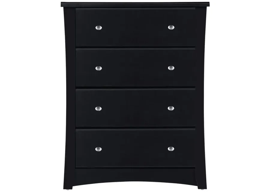 Crest 4 Drawer Chest in Black by Bellanest