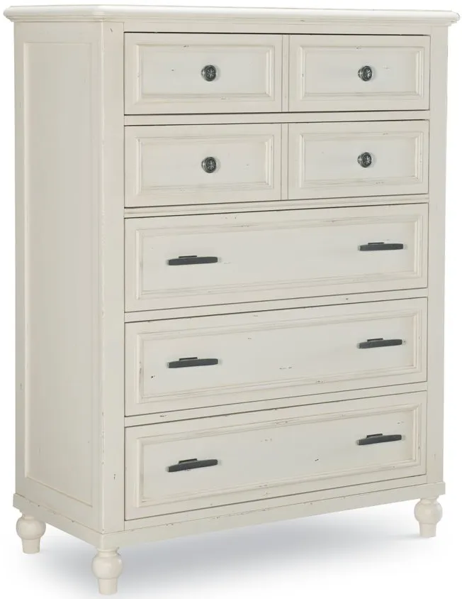 Lake House St Drawer Chest in Pebble White by Legacy Classic Furniture