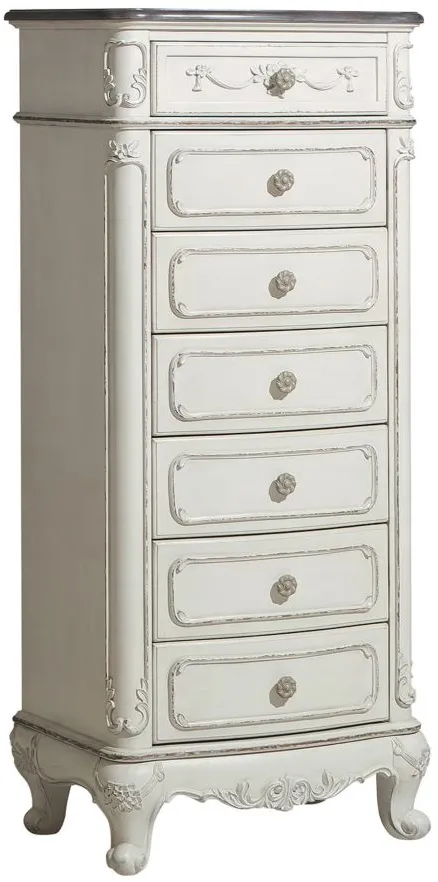 Averny 7-Drawer Bedroom Chest in Antique White & Gray by Homelegance