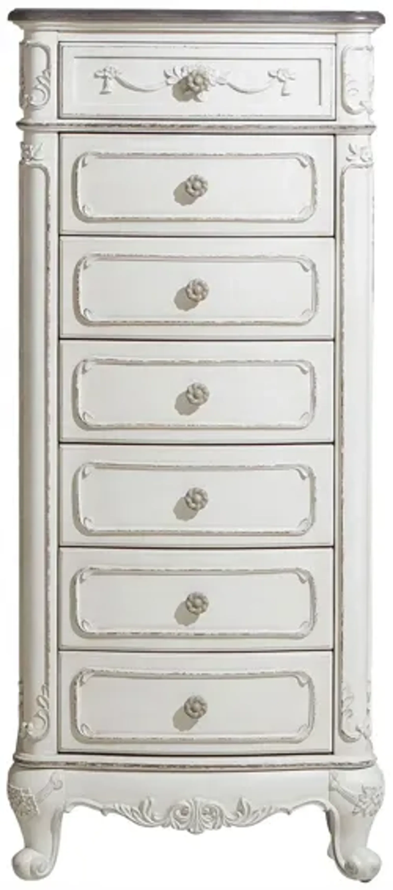 Averny 7-Drawer Bedroom Chest in Antique White & Gray by Homelegance