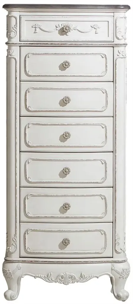Averny 7-Drawer Bedroom Chest in 2-tone finish (Antique white & gray) by Homelegance