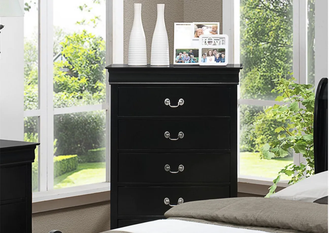 Louis Phillip Bedroom Chest in Black by Crown Mark