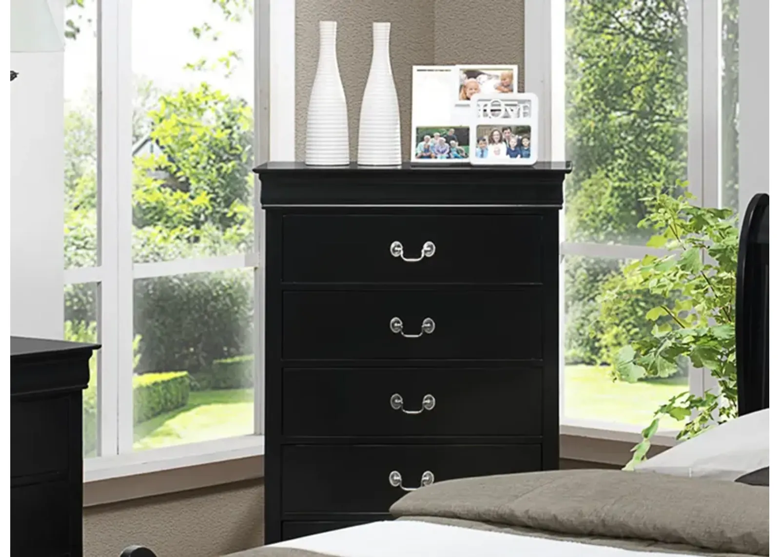 Louis Phillip Bedroom Chest in Black by Crown Mark