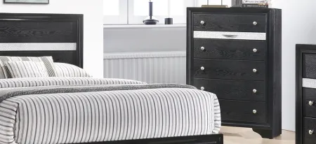 Regata Bedroom Chest in Black/Silver by Crown Mark