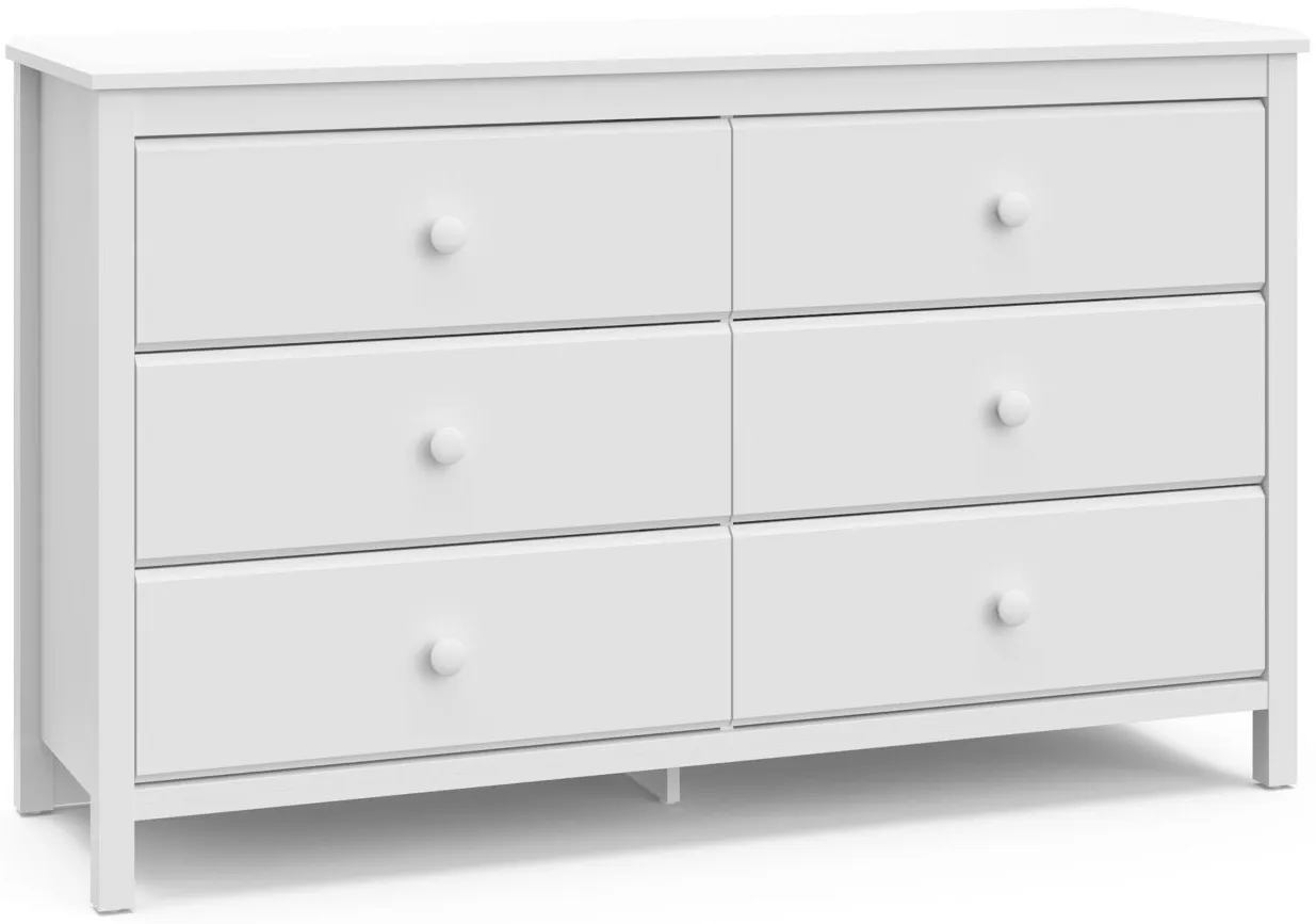 Alpine 6-Drawer Dresser in White by Bellanest