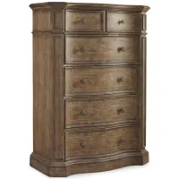 Solana Six-Drawer Chest in Distressing includes chopping and worm holes. by Hooker Furniture
