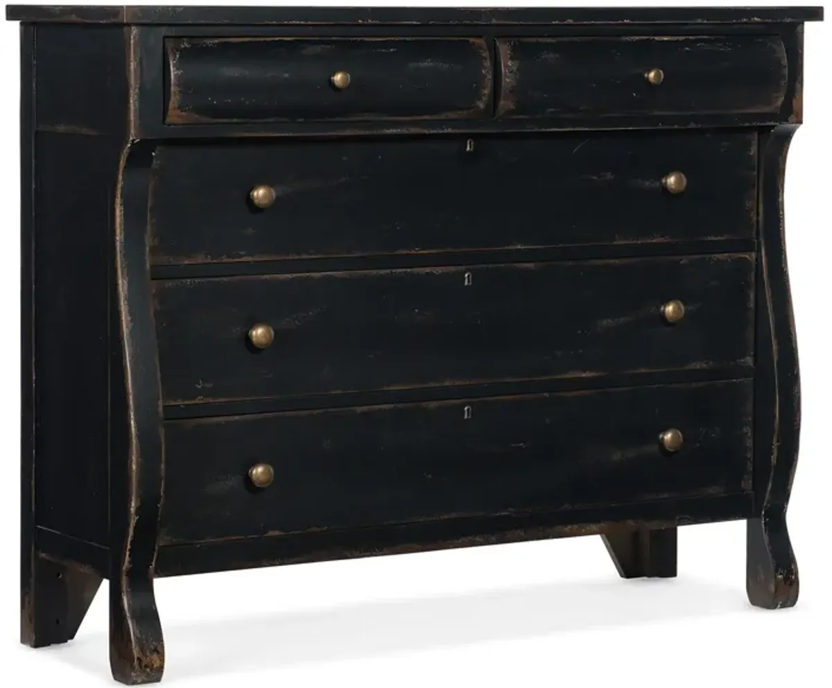 Ciao Bella Five-Drawer Bureau in Black by Hooker Furniture