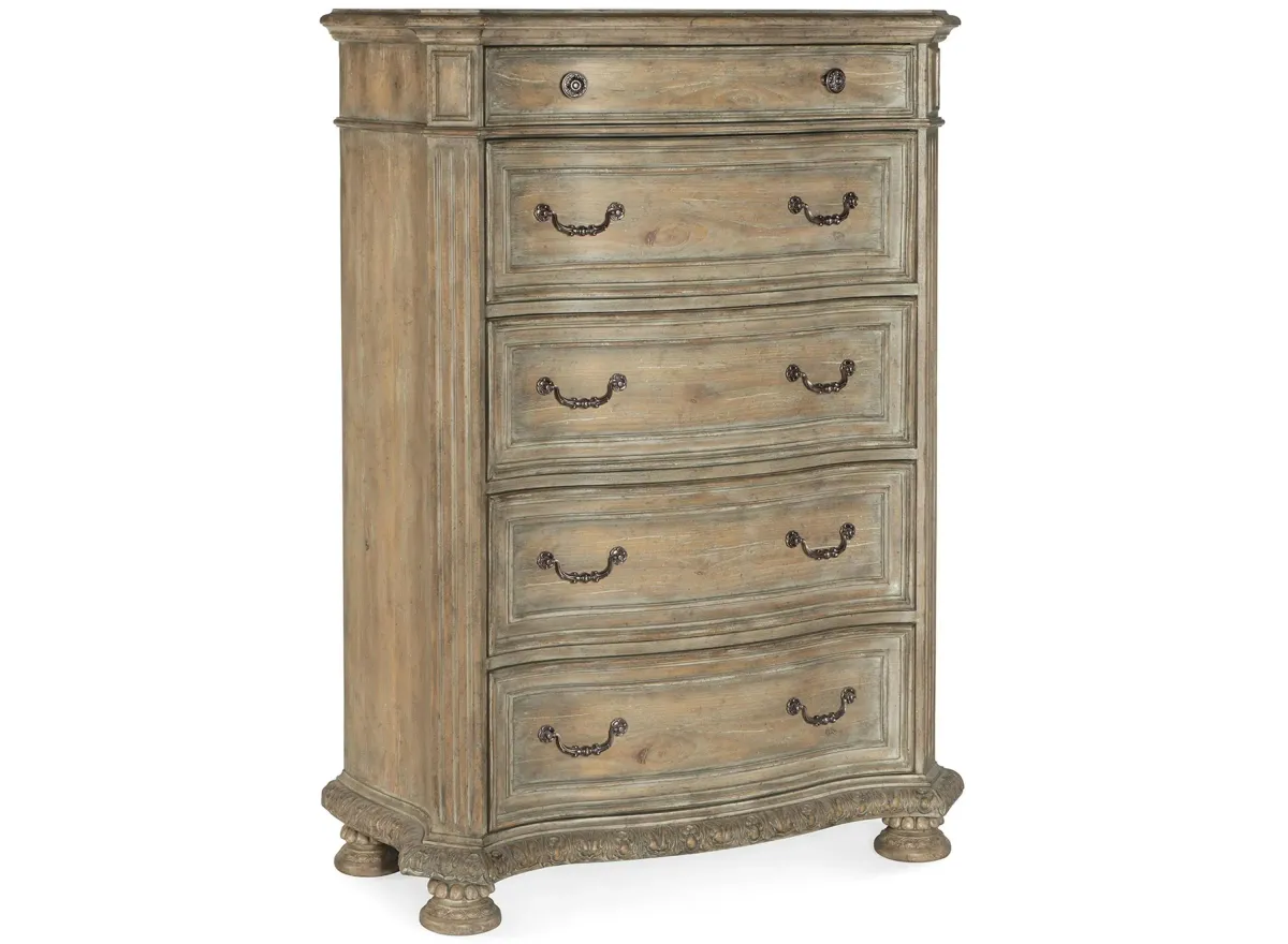 Castella Five Drawer Chest in Brown by Hooker Furniture