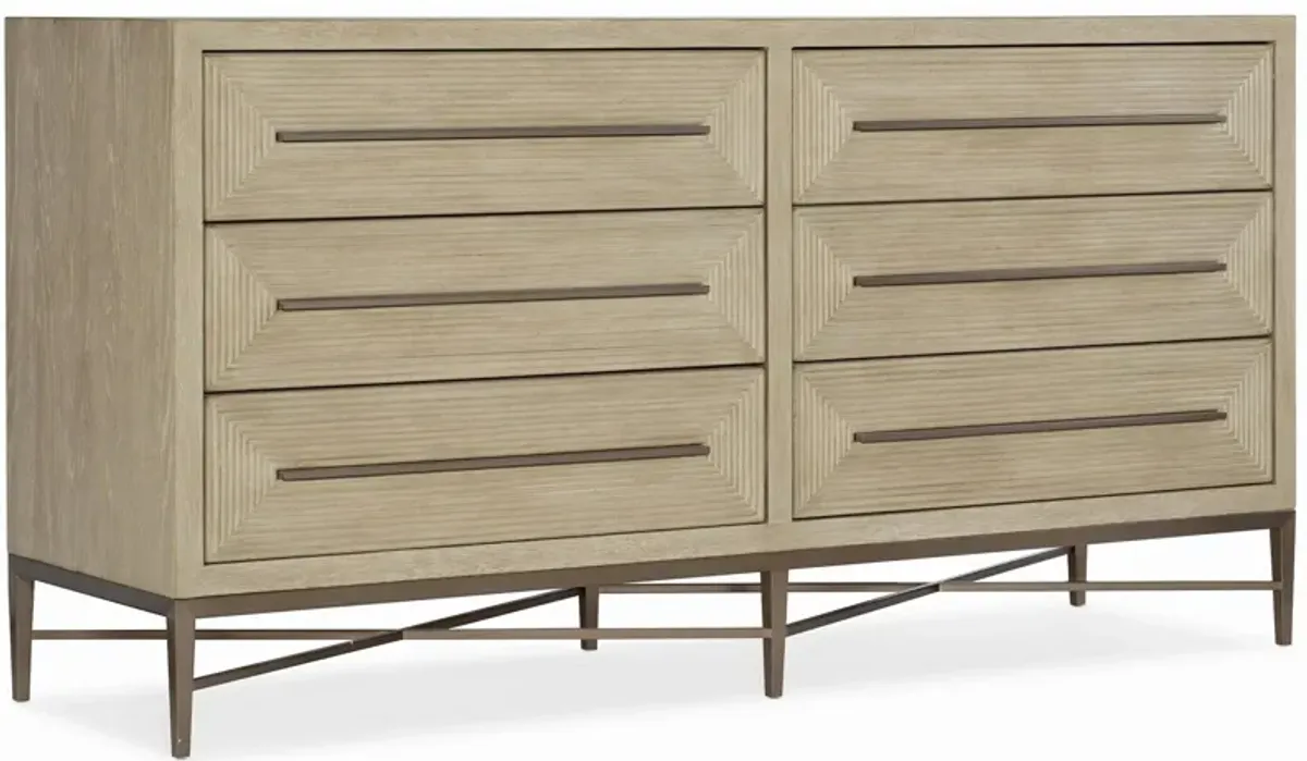 Cascade Six-Drawer Dresser in Beige by Hooker Furniture