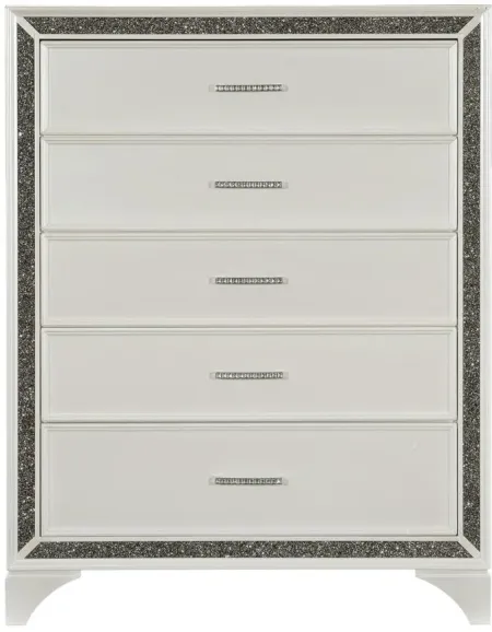 Mossbrook Chest in Pearl White Metallic by Homelegance