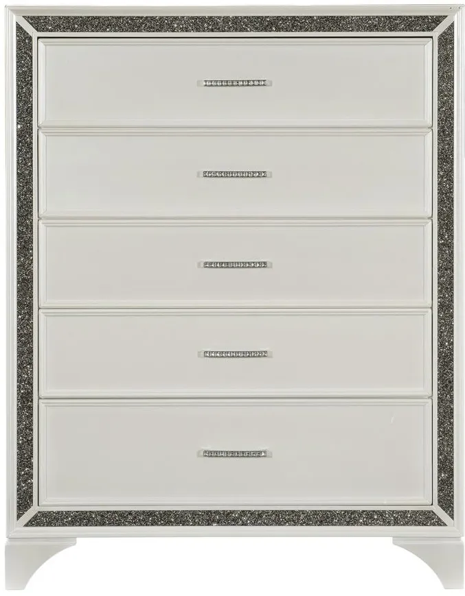 Mossbrook Chest in Pearl White Metallic by Homelegance