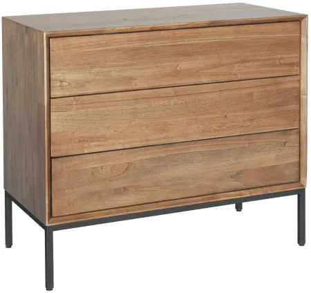 Hathaway 3-Drawer Chest in Newton Brown by New Pacific Direct