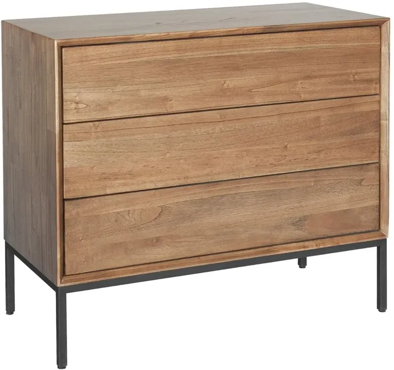 Hathaway 3-Drawer Chest in Newton Brown by New Pacific Direct