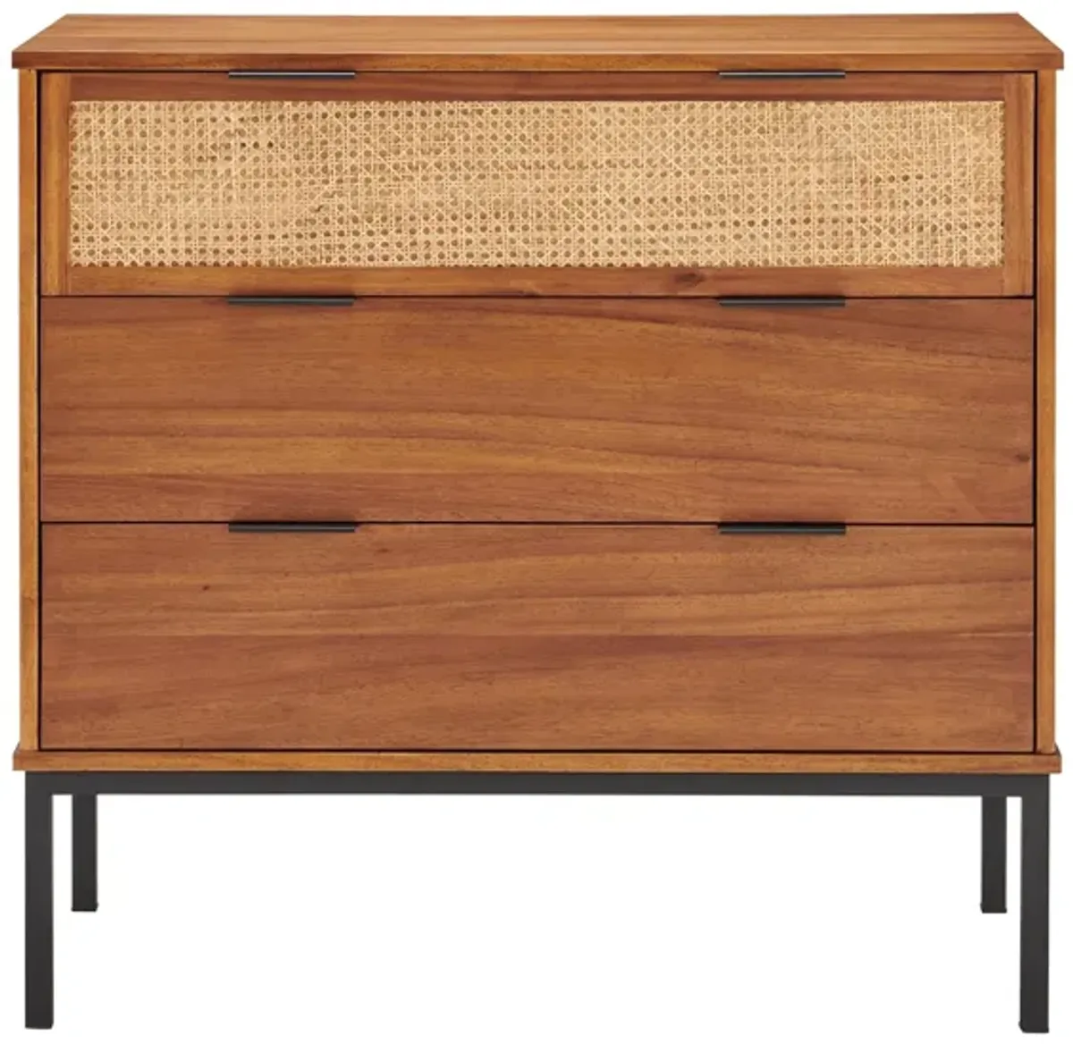 Caine Rattan 3-Drawer Chest in Brown by New Pacific Direct