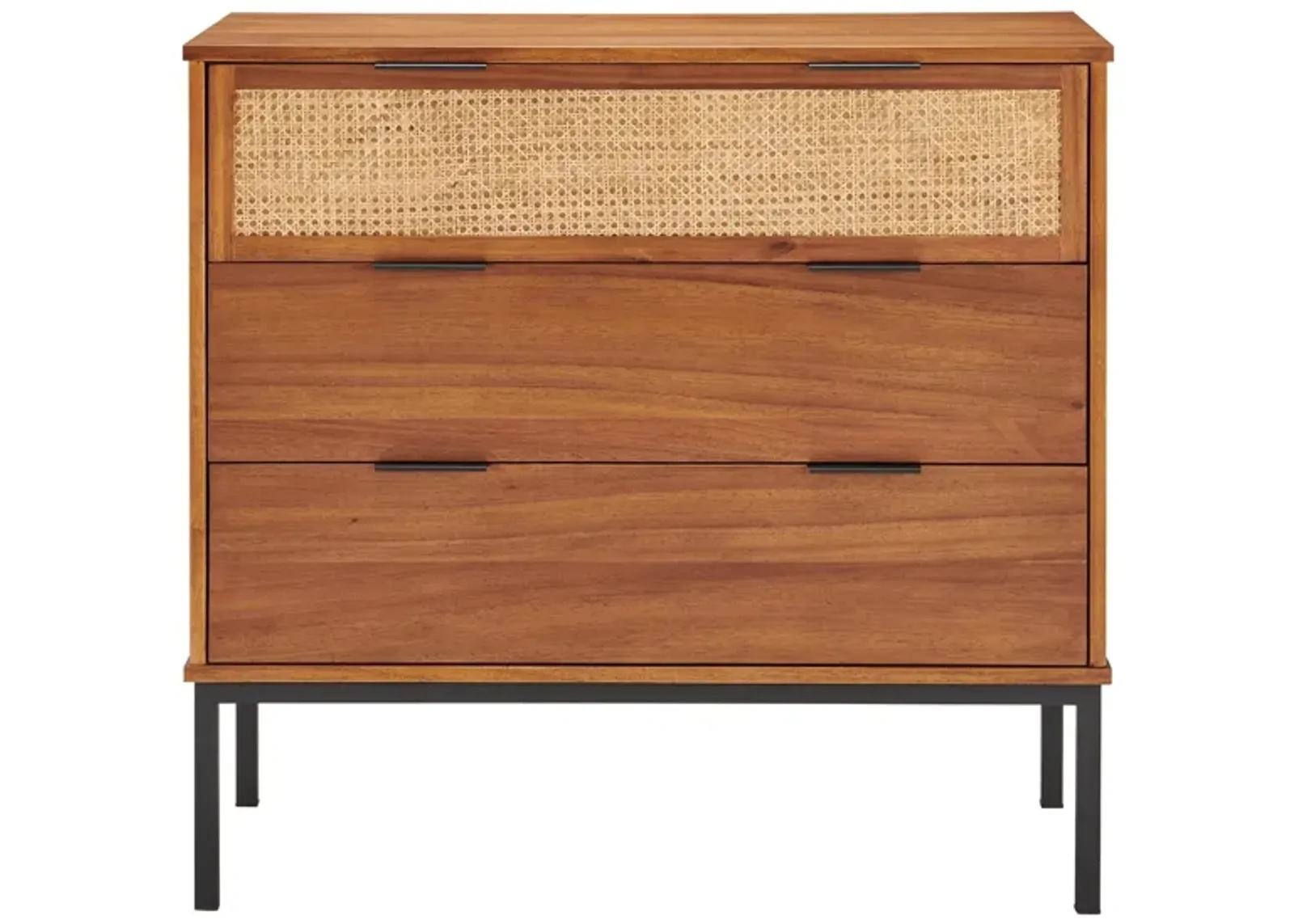 Caine Rattan 3-Drawer Chest in Brown by New Pacific Direct