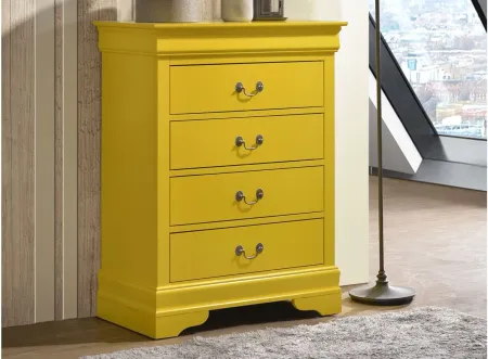 Rossie 4-Drawer Bedroom Chest in Yellow by Glory Furniture