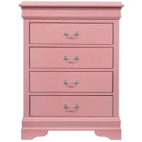 Rossie 4-Drawer Bedroom Chest in Pink by Glory Furniture