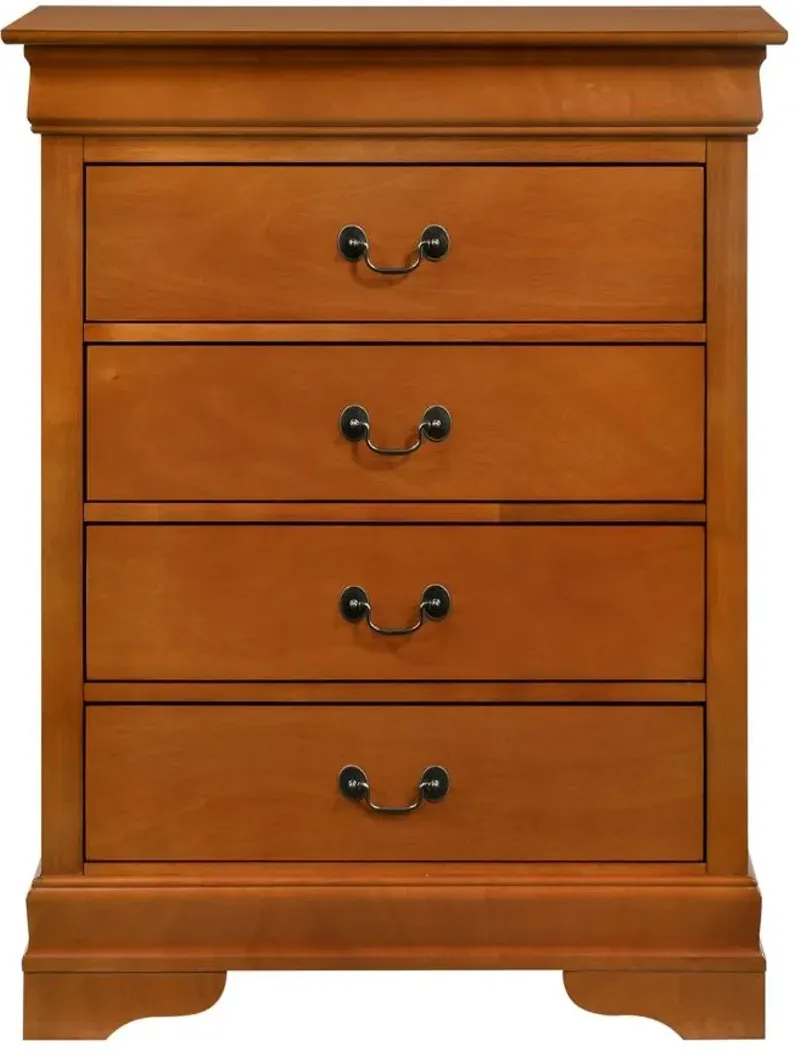 Rossie 4-Drawer Bedroom Chest in Oak by Glory Furniture