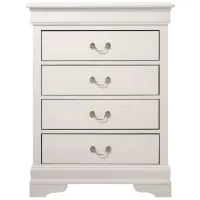 Rossie 4-Drawer Bedroom Chest in White by Glory Furniture