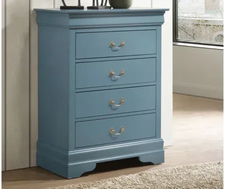 Rossie 4-Drawer Bedroom Chest in Blue by Glory Furniture
