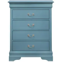 Rossie 4-Drawer Bedroom Chest in Blue by Glory Furniture