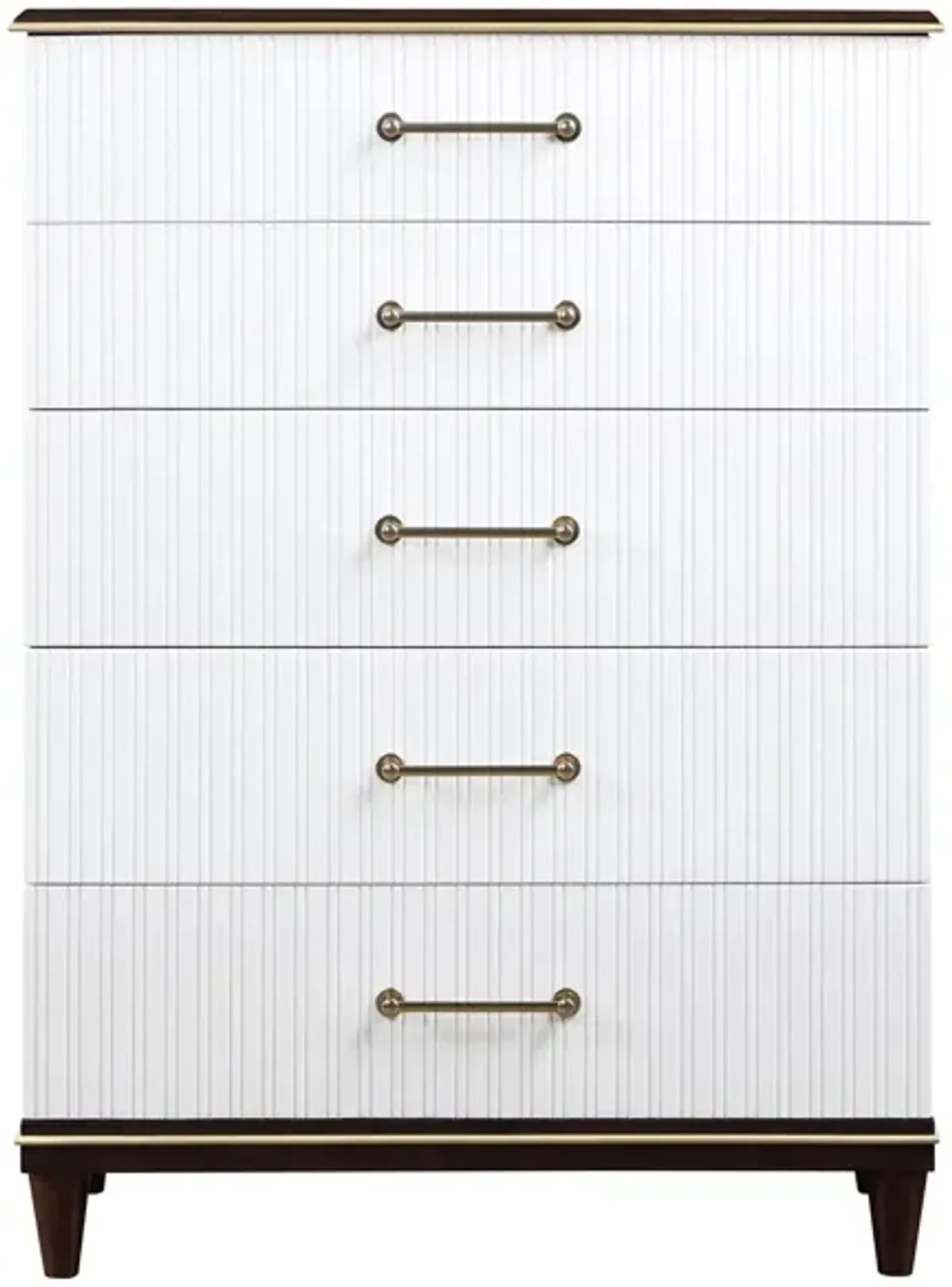 Bellamy Chest in 2-Tone Finish With Gold Trim (White and Cherry) by Homelegance