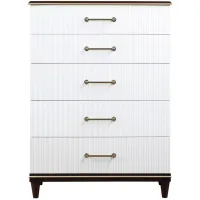 Bellamy Chest in 2-Tone Finish with Gold Trim (White and Cherry) by Homelegance
