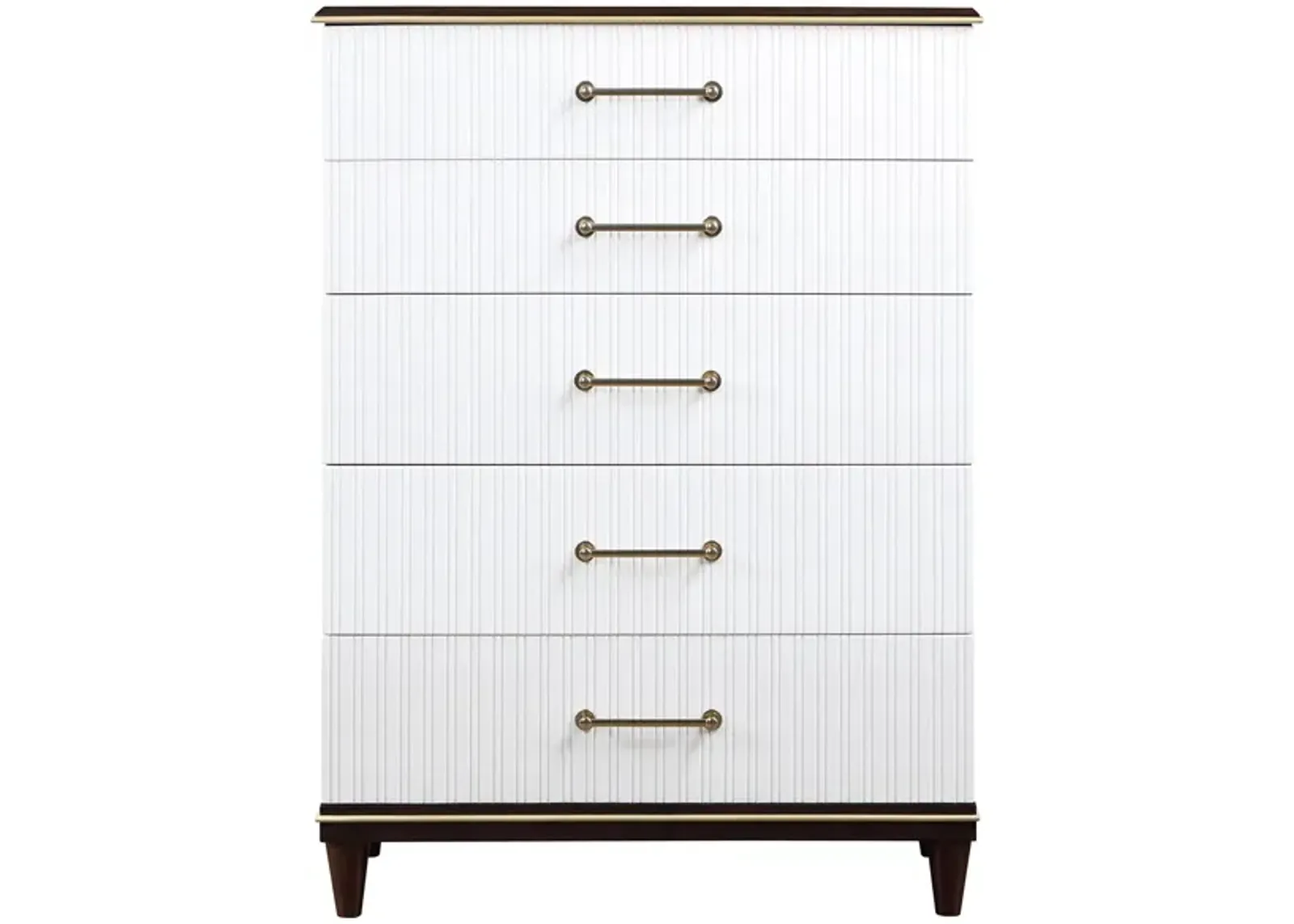 Bellamy Chest in 2-Tone Finish With Gold Trim (White and Cherry) by Homelegance