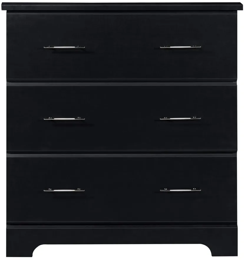 Brooks 3 Drawer Chest in Black by Bellanest