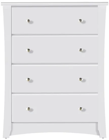 Crest 4 Drawer Chest in White by Bellanest