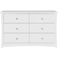Crest 6 Drawer Dresser in White by Bellanest