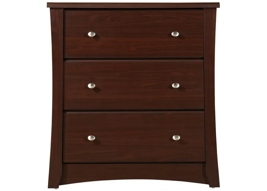 Crest 3 Drawer Chest in Brown by Bellanest